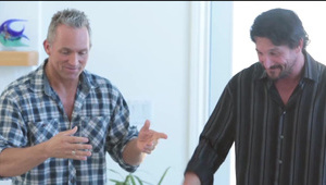 gorący pokaz na schodach